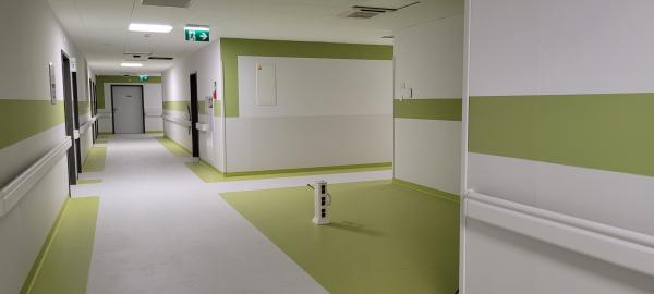 nowy budynek - piętro Kliniki Chir. Nacz. fot. A.Guzowska / 26.01.23