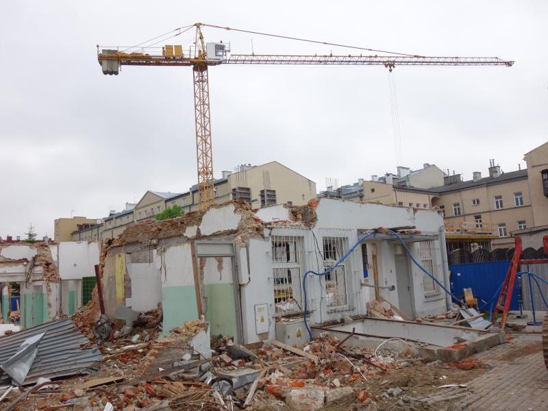 rozbiórka starej kuchni szpitalnej 