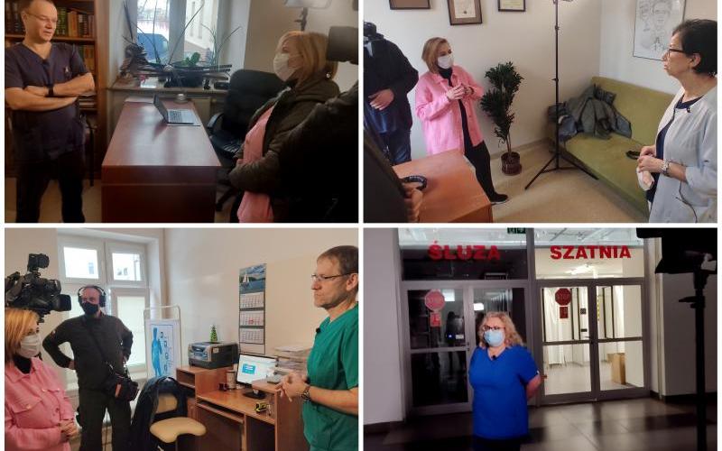 zdjęcia z realizacji reportażu telewizyjnego w SPSK1 (20.01.22)